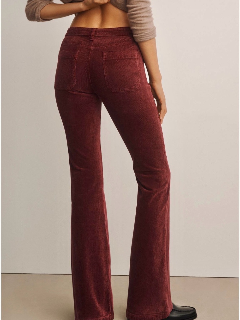 Anthropologie Pilcro Corduroy Boot Cut Pants in Wine